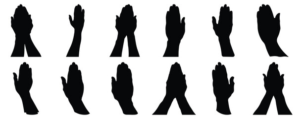 Hand silhouette set vector design big pack of hand illustration and icon