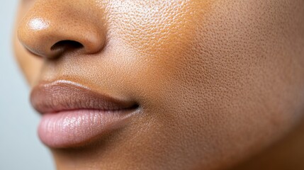 Fototapeta premium Close-up of a woman's smooth skin highlighting natural beauty and texture. Ideal for skincare and beauty concepts.