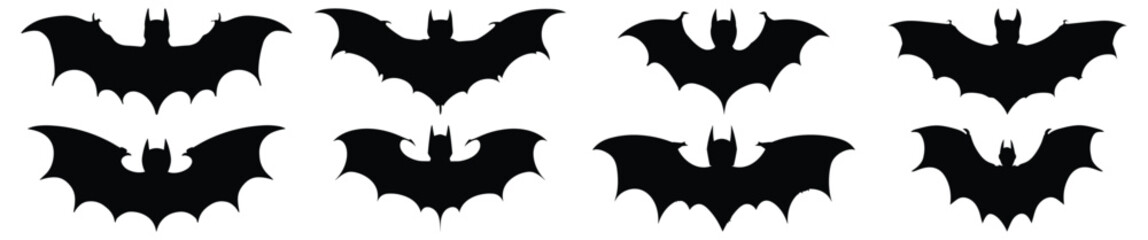 Fototapeta premium Bat silhouette set vector design big pack of bat illustration and icon