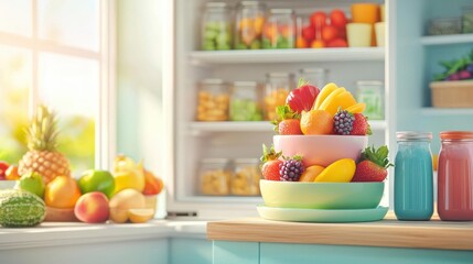 Thanksgiving ingredients being organized and displayed by a smart fridge