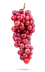 Bunch of large red grapes, isolated on a transparent background png.