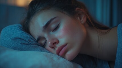 young woman trying to sleep with a stressful face 
