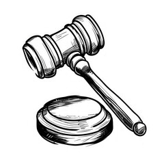 PNG  Hand-drawn gavel and sound block