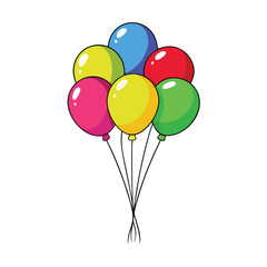 Vibrant Balloon Bunch Design Perfect for Party Invitations and Celebratory Branding.