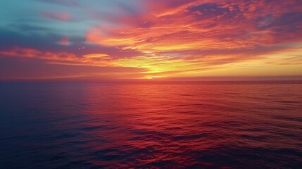 Obraz premium Stunning Sunset Over the Ocean: A Breathtaking View