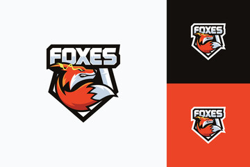 Fox mascot logo design vector