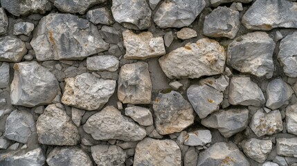 Fototapeta premium Close-up of a Rough Stone Wall Texture