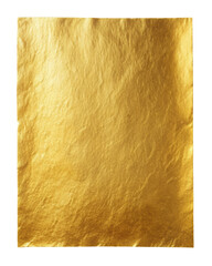 Smooth gold foil texture featuring a glossy and reflective surface, ideal for luxury design projects, backgrounds, or high-end product packaging. Isolated on transparent background, png.