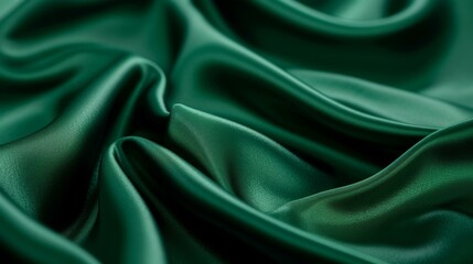 Obraz premium Emerald Green Silk Fabric Texture - Abstract Background