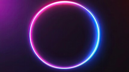 Fototapeta premium Neon Circle on Dark Background