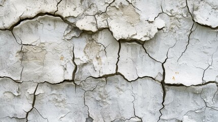 Obraz premium Cracked White Wall Texture - Abstract Background