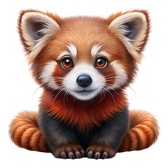 Obraz premium Cute red panda Isolated on transparent background.