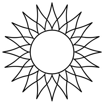 recommend clip art: sun with patterns outline coloring book page line art drawing