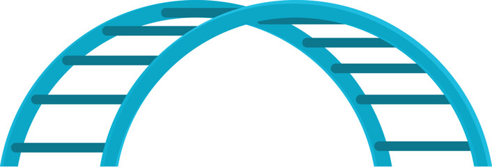 Blue arch monkey bar inviting to exercise and have fun at the playground © nsit0108