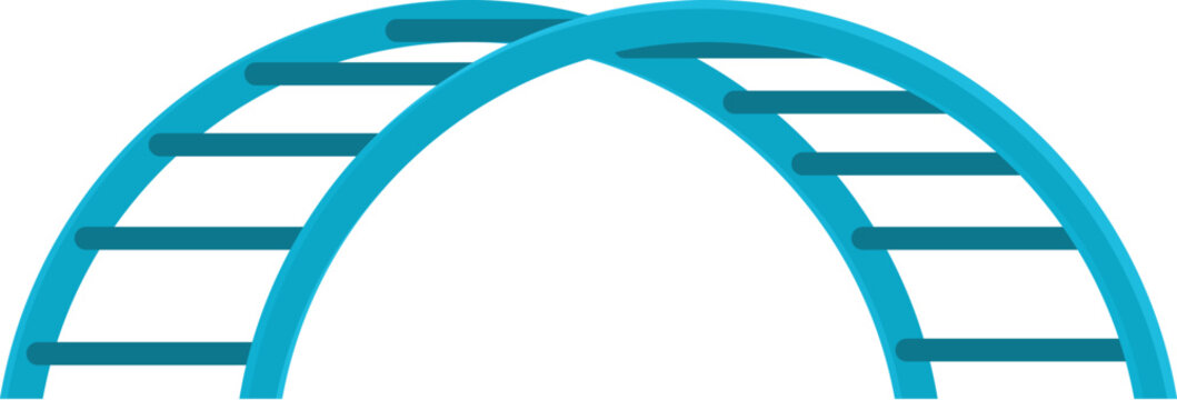 Blue arch monkey bar inviting to exercise and have fun at the playground