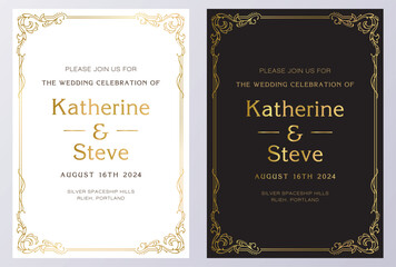 Frame for invitation in modern vintage style. Frame template for cards, posters, banners