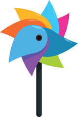 Colorful pinwheel is spinning in the wind, bringing joy and whimsy to a summer day