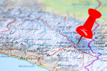 Puno, Peru pin on map