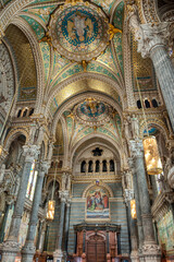 Obraz premium Basilica of Our Lady of Fourviere in Lyon, France