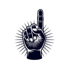 a hand with a finger pointing up with the word index finger on the top