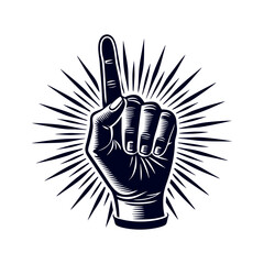 a hand with a finger pointing up with the word index finger on the top