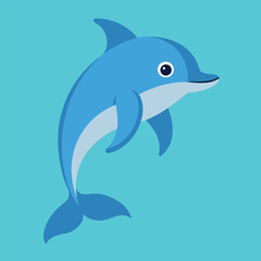 Obraz premium Bottlenose dolphin vector art illustration. 