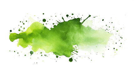 Obraz premium one single light green watercolor aquarelle abstract splash stain isolated on white background
