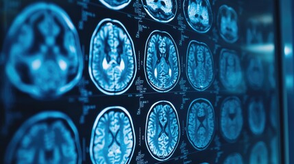 Multiple MRI scans of the human brain displayed on a computer screen, showing the intricate details of the brain's structure.