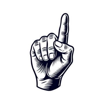 a hand with a finger pointing up with the word index finger on the top