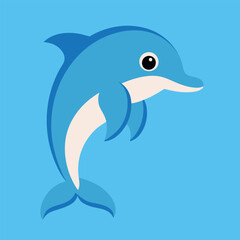 Fototapeta premium Bottlenose dolphin vector art illustration. 