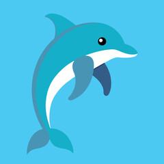 Obraz premium Bottlenose dolphin vector art illustration. 