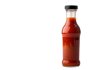 Flavorful hot sauce bottle with a spicy kick and modern design isolated on transparent background