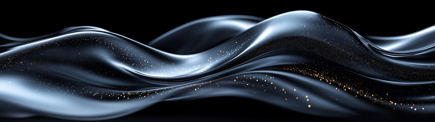Ultra wide abstract background wallpaper, expensive titanium liquid waves with gold, light curves, sexy dress fabric, 32:9, 53:15