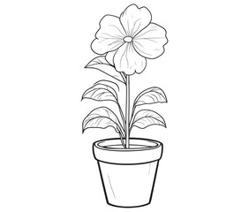 Fototapeta premium Flower in a pot cartoon flower illustration vector 