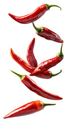 PNG Floating group of chillis vegetables background produce.