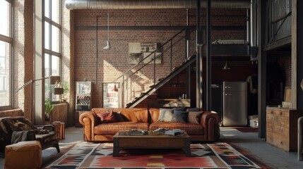 Spacious Loft Apartment with Industrial Design