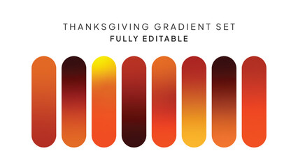 Set of Thanksgiving Gradient Background, Abstract Thanksgiving Day Gradient Collection Background Vector Set
