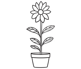 Flower in a pot cartoon flower illustration vector 