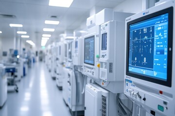 Sleek medical devices line the hallways of a modern healthcare facility