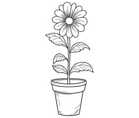 Flower in a pot cartoon flower illustration vector 