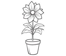 Flower in a pot cartoon flower illustration vector 