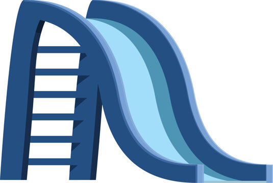 recommend clip art: Blue water slide beckoning visitors to enjoy a thrilling ride, capturing the essence of summer fun at a water park
