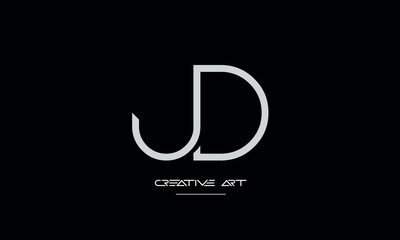 JD, DJ, J, D abstract letters logo monogram