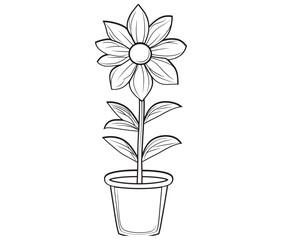 Flower in a pot cartoon flower illustration vector 
