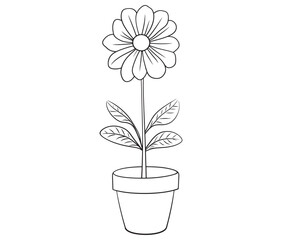 Flower in a pot cartoon flower illustration vector 