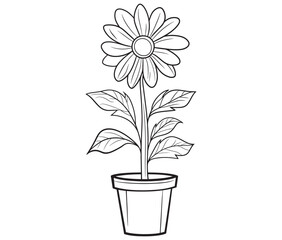 Flower in a pot cartoon flower illustration vector 