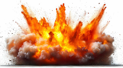 A dramatic explosion with flames and smoke, depicting a powerful blast effect.