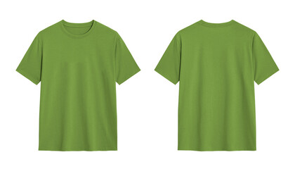 Blank Green T shirt Mockup, Front and Back View for Design Presentation