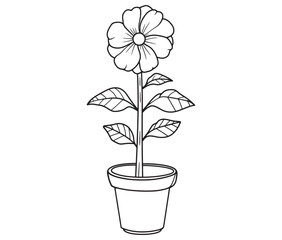 Flower in a pot cartoon flower illustration vector 