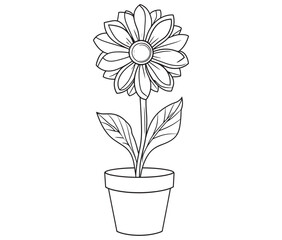 Flower in a pot cartoon flower illustration vector 